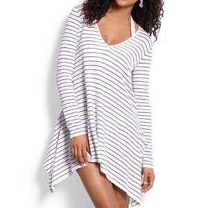 Tommy Bahama Pinstripe High Low Beach Sweater